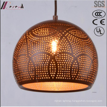 Bronze Round Metal Hollow Pendant Lighting with Dining Room